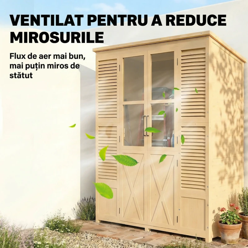 Outsunny magazie debara spațiu depozitare unelte dulap exterior