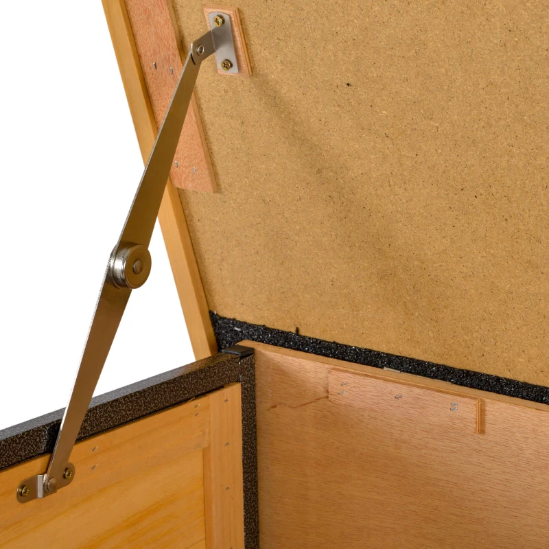 Pawhut Cusca Iepuri Exterior – Lemn & Metal, Cu Rampa & Spatiu Deschis