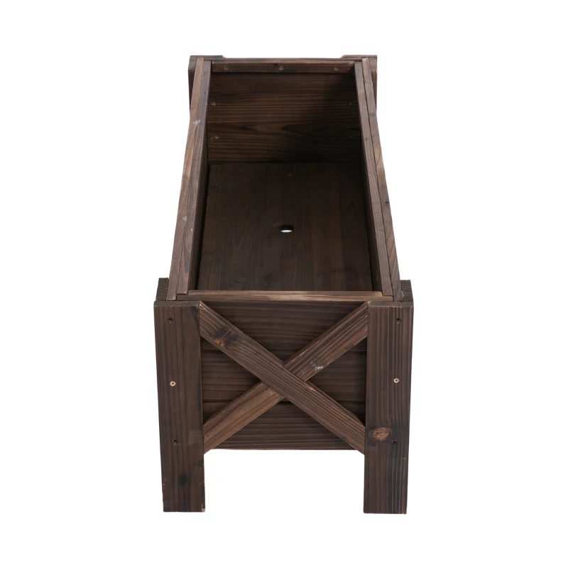 Outsunny ghiveci din lemn pentru plante, 100x36.5x36 cm, maro