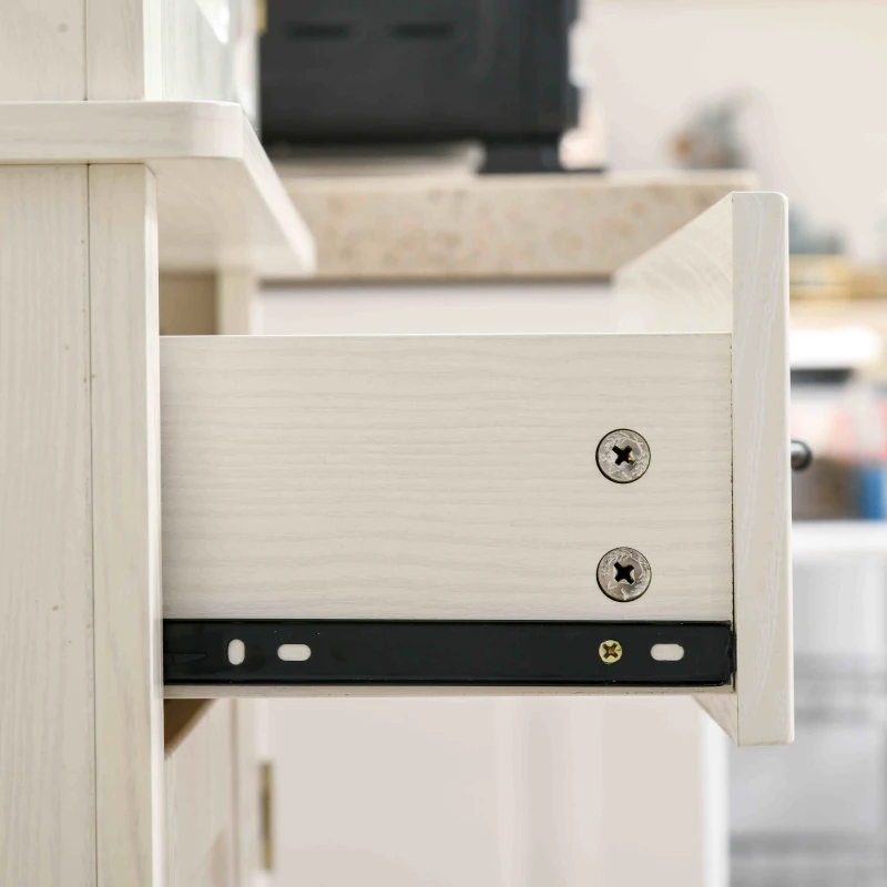 HOMCOM Tall Kitchen Cupboard, Kitchen Pantry Cabinet with Drawer, Shelves, Cream White