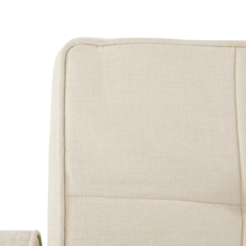 Divano letto a due posti con funzione letto, estraibile, schienale regolabile, rivestimento in chenille, 142x79x85 cm, Beige