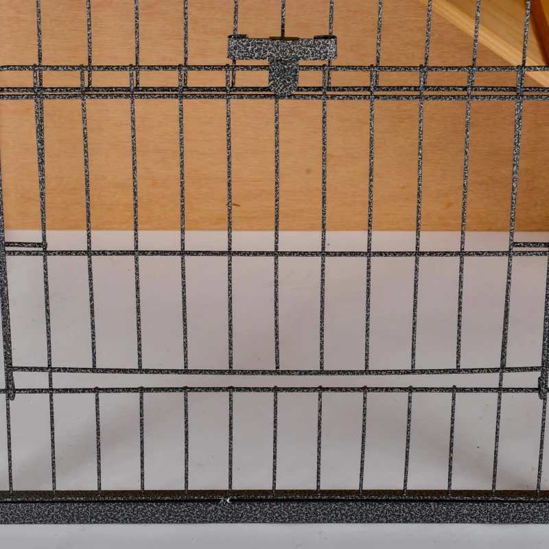 Pawhut Cusca Iepuri Exterior – Lemn & Metal, Cu Rampa & Spatiu Deschis