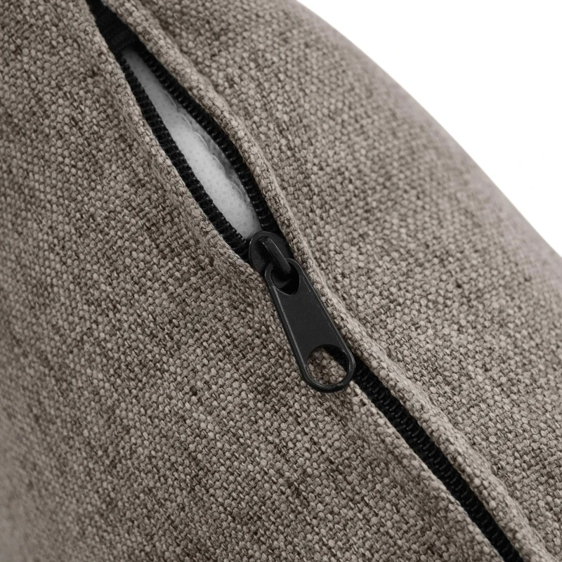 Divano angolare a forma di L con chaise longue, rivestimento in cotone-lino, cuscini inclusi, 166x118x77 cm, Grigio scuro