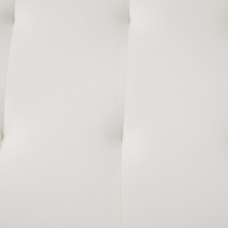 Divano-letto 2 posti, rivestimento in velluto, piedi dorati, 178x82x70 cm, Bianco