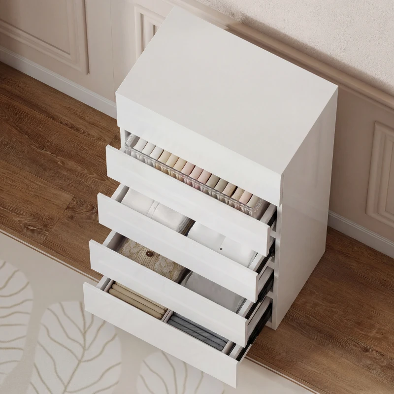 HOMCOM Chest of Drawers, 5-Drawer Storage Cabinets, Modern Dresser, Storage Drawer Unit for Bedroom