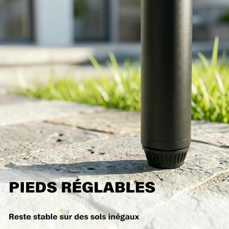 Outsunny Lot de 2 Chaises de Jardin Empilables, Assise et Dossier en Bois Massif à Lattes, Cadre en Acier, 61x47x81cm, Naturel