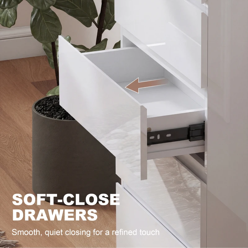 HOMCOM Chest of Drawers, 5-Drawer Storage Cabinets, Modern Dresser, Storage Drawer Unit for Bedroom