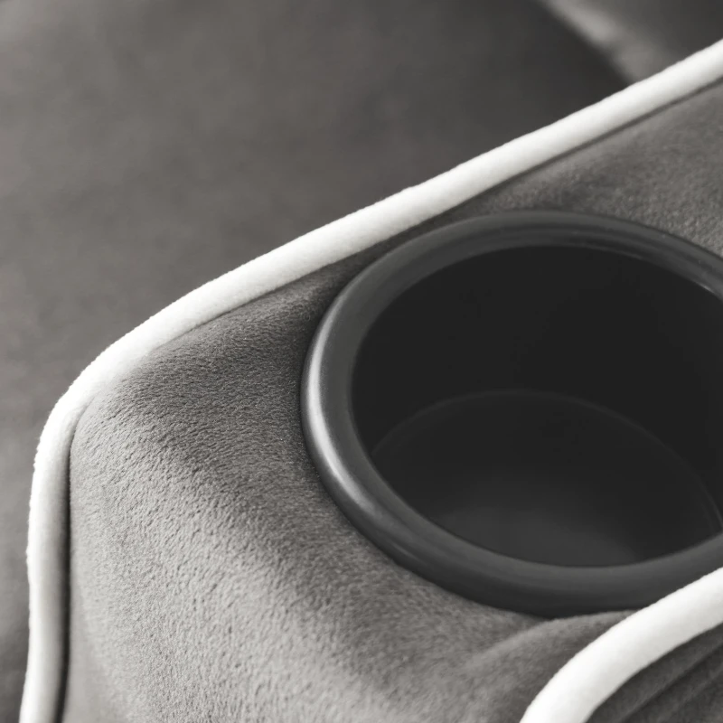 Divano letto estraibile 3-in-1, con portabicchieri e porta smartphone, rivestimento in velluto, struttura in metallo, 83x167x76 cm, Grigio scuro