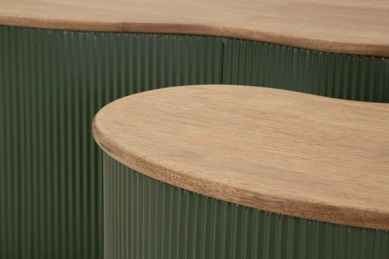 Mauro Ferretti Set de măsuță de cafea Frankfurt verde 2 bucăți cm 87x53x32-50x35x28