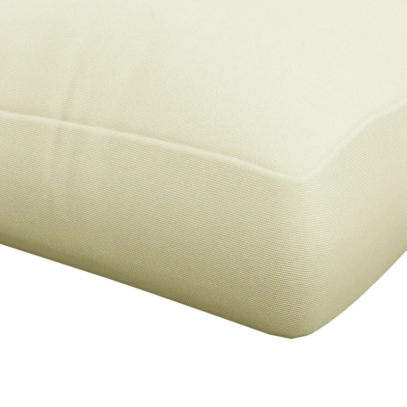 Outsunny Almofadas de Jardim Conjunto 2 Peças para Encosto e Assento com Recheio Espesso, Almofadas de Exterior em Poliéster para Sofás e Paletes, Creme