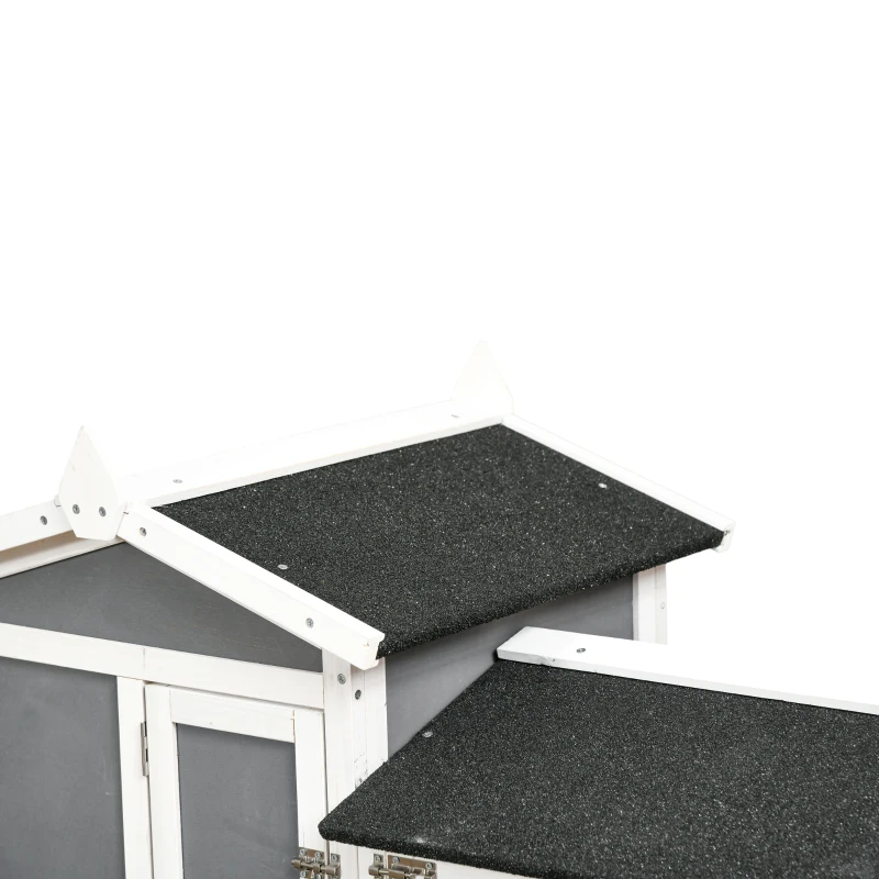PawHut Cusca Exterior pentru Iepuri – Cu Roti, Casa si Zona de Alergat