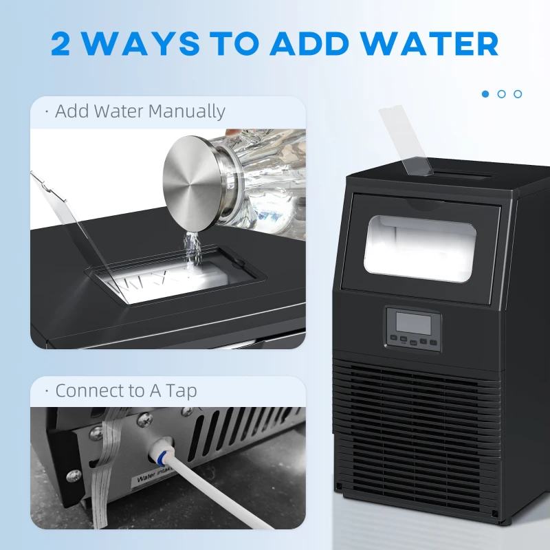 HOMCOM Commercial Ice Maker with 4kg Ice Storage - Black