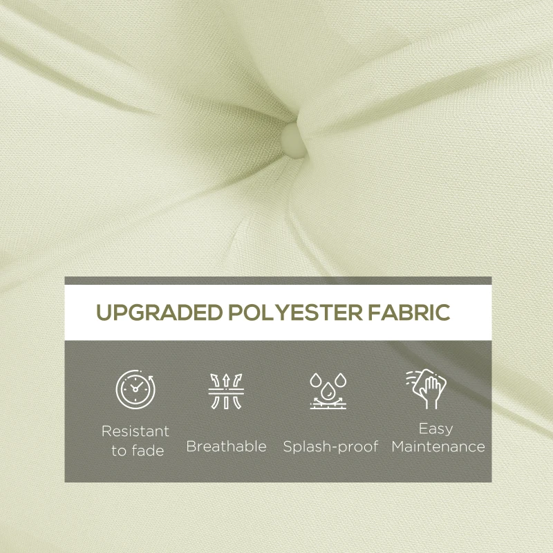 Outsunny Set 2 Perne de Grădină pentru Ședere și Spate cu Umplutură Groasă, Perne de Exterior din Poliester pentru Canapele și Paleți, Crem