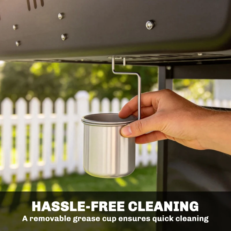 Outsunny Grill gazowy 5 kW, 2 palniki, BBQ Grill ze stali nierdzewnej z bocznymi stolikami, dolną półką, przednią osłoną i emaliowanym rusztem