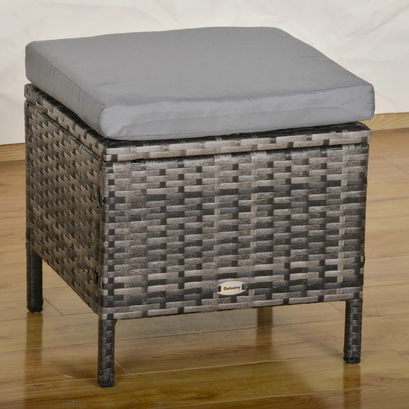 Outsunny 8 Seater Patio wicker Sofa Set ,Outdoor Couch with Table & Cushions, Grey