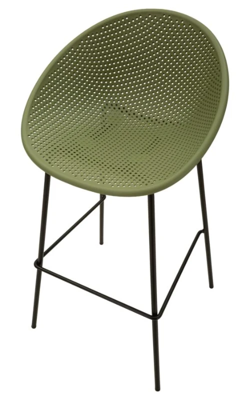 Mauro Ferretti Set scaune de bar Ibiza verde 2 bucăți cm 50x50x98 (înălțime șezut cm 75)