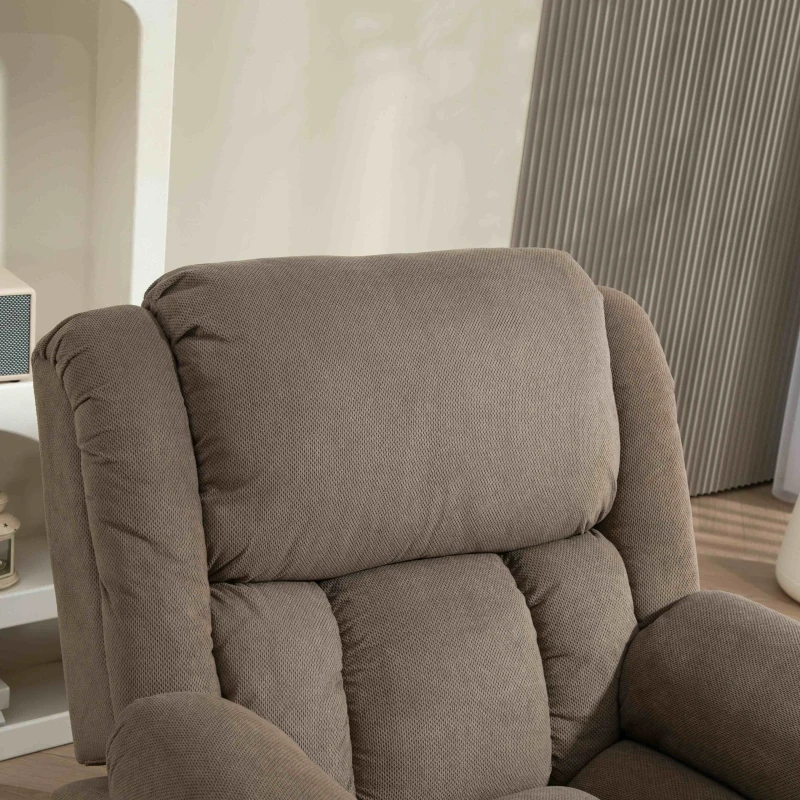 HOMCOM Riser Recliner Armchair with 8 Vibration Massage and Lumbar Heater, Wide Seat, USB Port, Light Brown