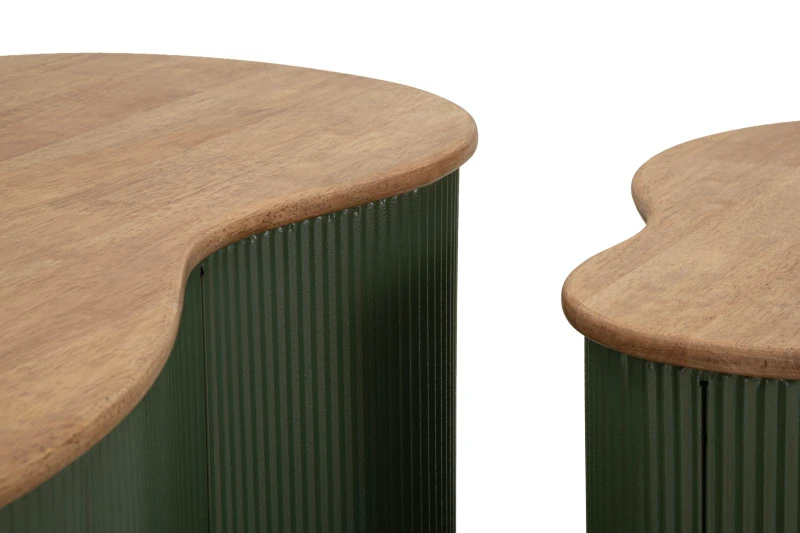 Mauro Ferretti Set de măsuță de cafea Frankfurt verde 2 bucăți cm 87x53x32-50x35x28