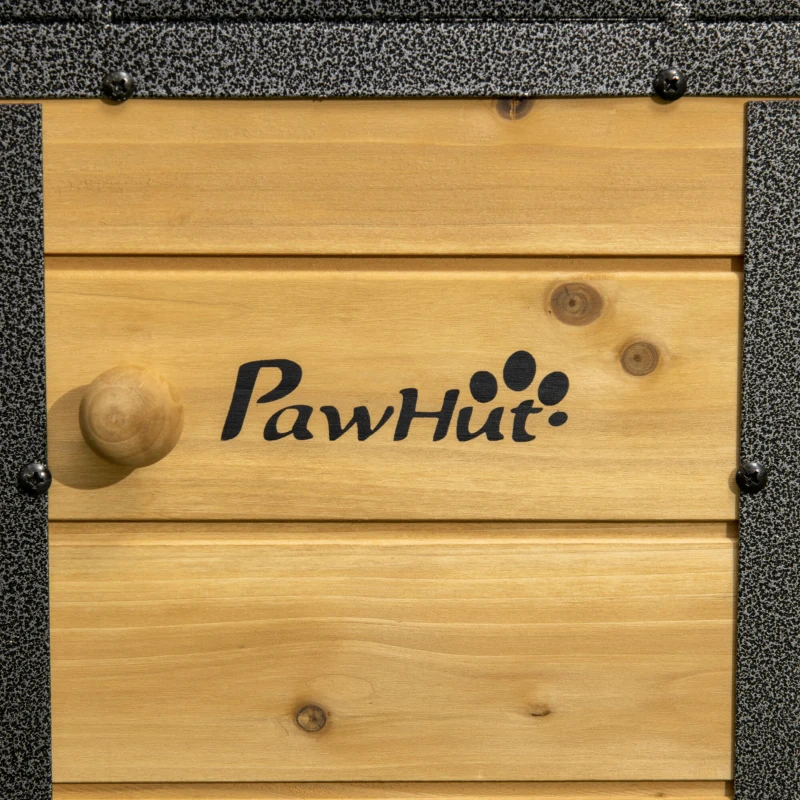 PawHut Cusca de Exterior pentru Iepuri, Cusca cu Tava Detasabila, Curte, Rampa, Casa pentru Animale Mici(m-12)