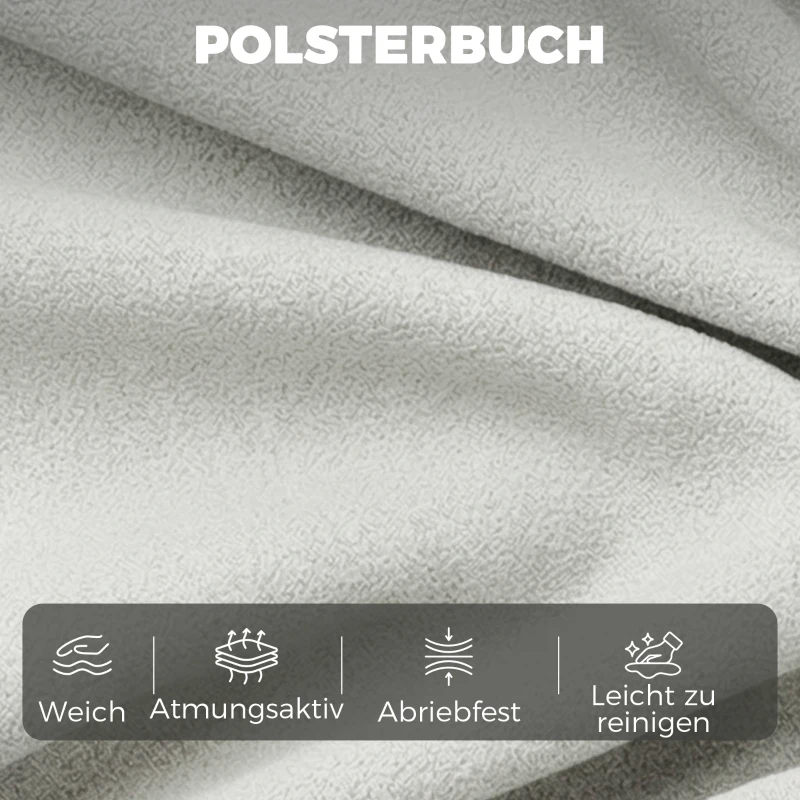 HOMCOM Akzentstuhl, Moderner Leathaire-Stuhl mit Breiter und Tiefer Sitzfläche, Dicke Polster, Einfache Montage, Grau