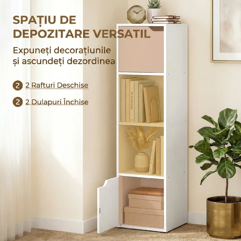 HOMCOM coloană raft îngustă economisire spațiu