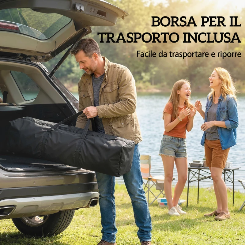 Outsunny Gazebo Pieghevole Pop-Up 3x3 m con Parete Laterale, in Metallo e Tessuto Oxford, Beige