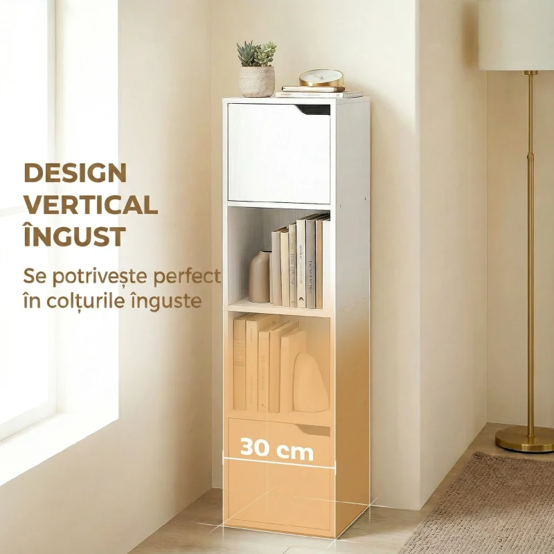 HOMCOM coloană raft îngustă economisire spațiu