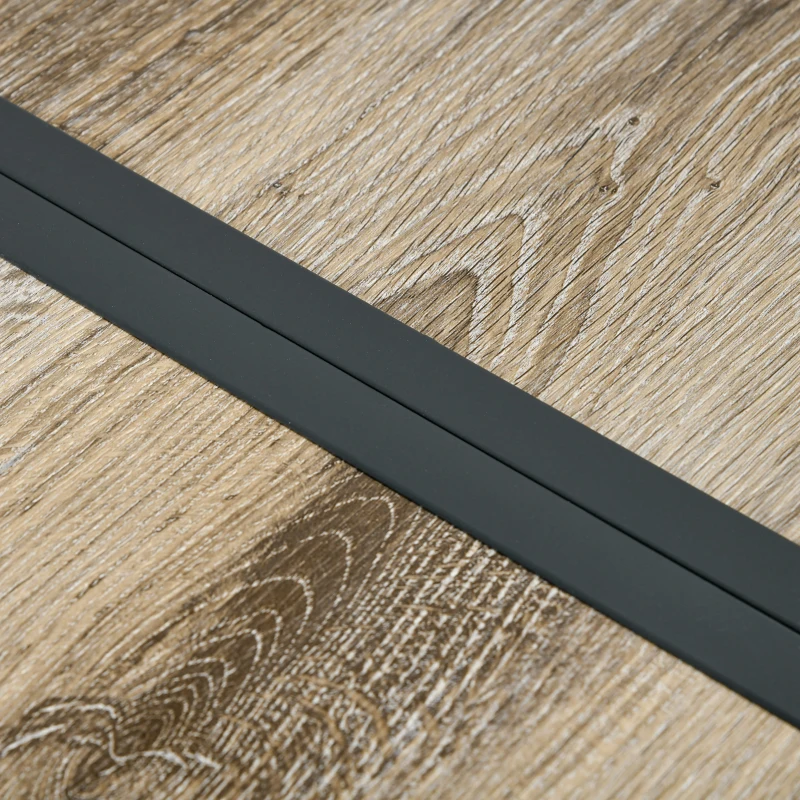 Outsunny Tavolo da Giardino Rettangolare per 6 Persone con Piano Effetto Legno, in Acciaio e PSPC, 145x85x72 cm, Grigio