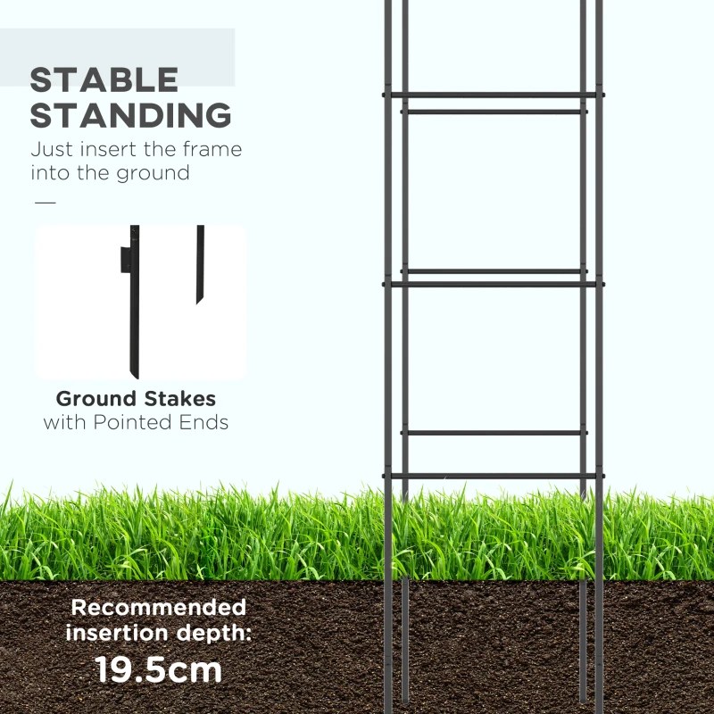 Outsunny Łuk ogrodowy do roślin pnących, 140x40x240 cm, stalowy