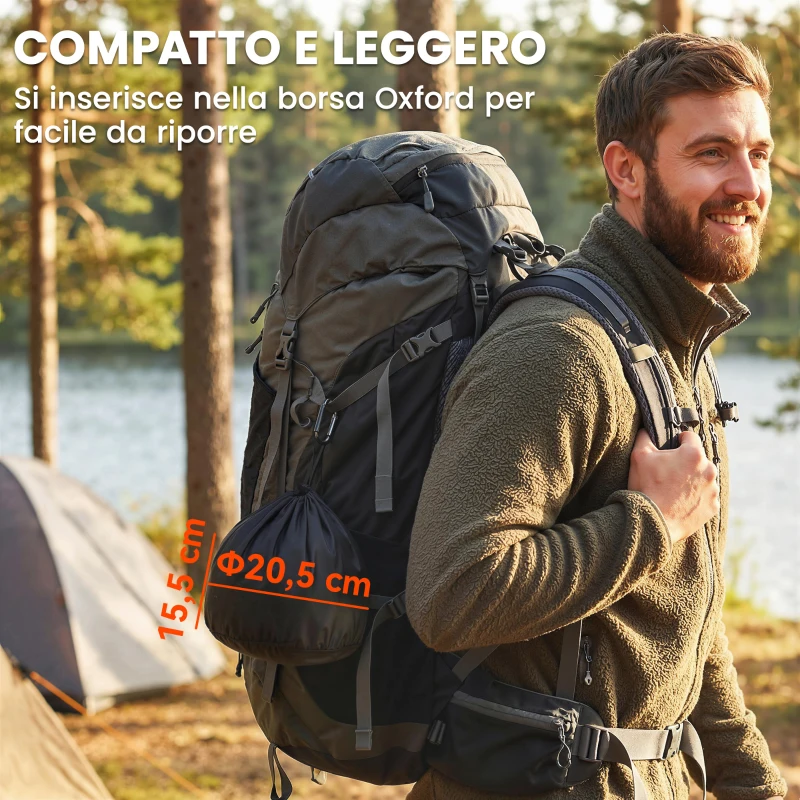 Outsunny Set di Pentole Campeggio 4-5 Persone, Cucina Campeggio Alluminio, Grigio