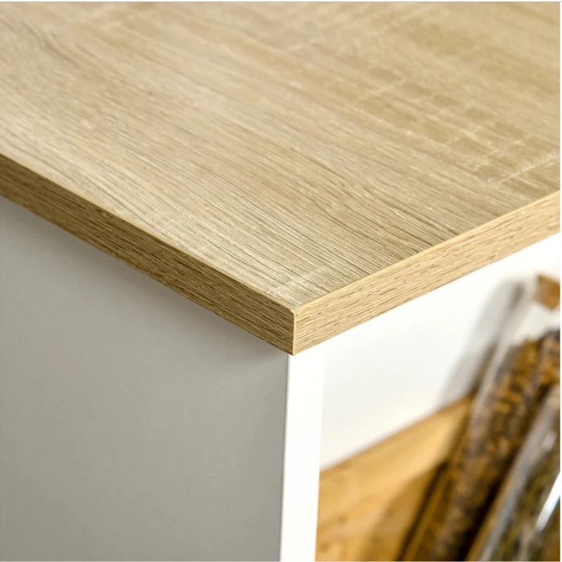 HOMCOM Mesa de Bar de Bistrô com 3 Prateleiras com Suporte Estilo Moderno para Cozinha e Sala de Jantar 112x57x106 cm Branco