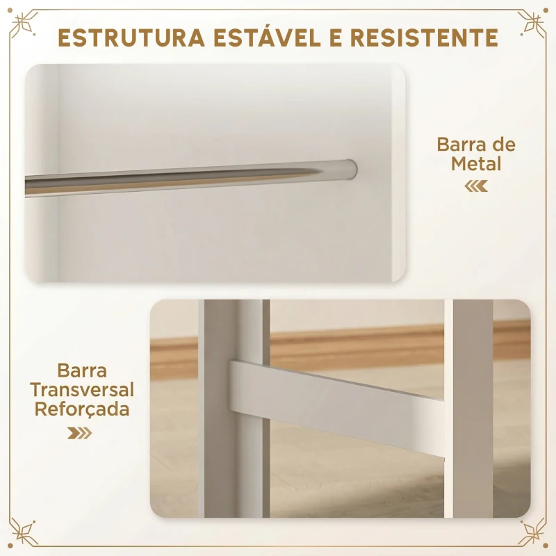 HOMCOM Mesa de Bar de Bistrô com 3 Prateleiras com Suporte Estilo Moderno para Cozinha e Sala de Jantar 112x57x106 cm Branco