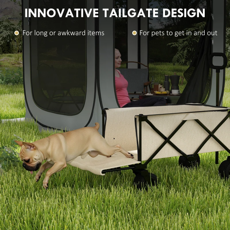 Outsunny Wózek ogrodowy 100 kg, składany, transportowy, Bollerwagen