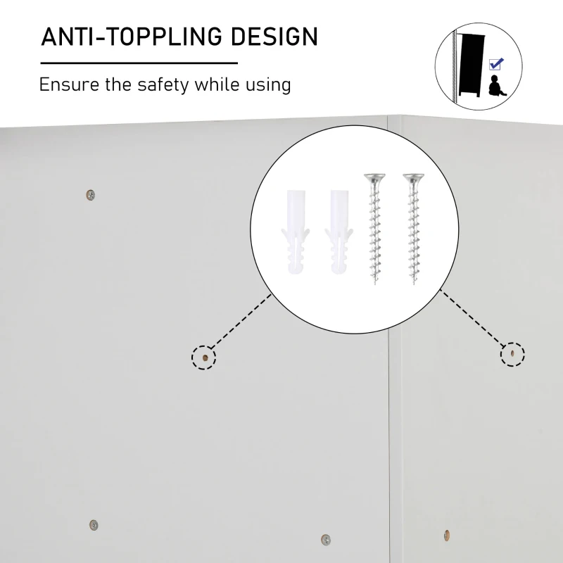 HOMCOM Regał do przechowywania dla dzieci, 3 szuflady filcowe, MDF, zabezpieczenie przed przewróceniem, Szary