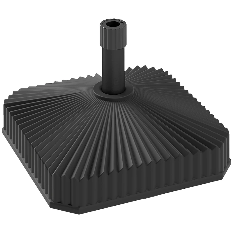 Outsunny Patio Umbrella Stand, Heavy Duty Outdoor Parasol Base, Sand/Water Filled, Black