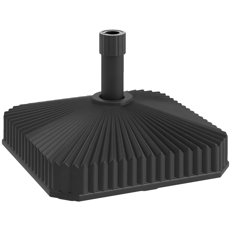 Outsunny Patio Umbrella Stand, Heavy Duty Outdoor Parasol Base, Sand/Water Filled, Black
