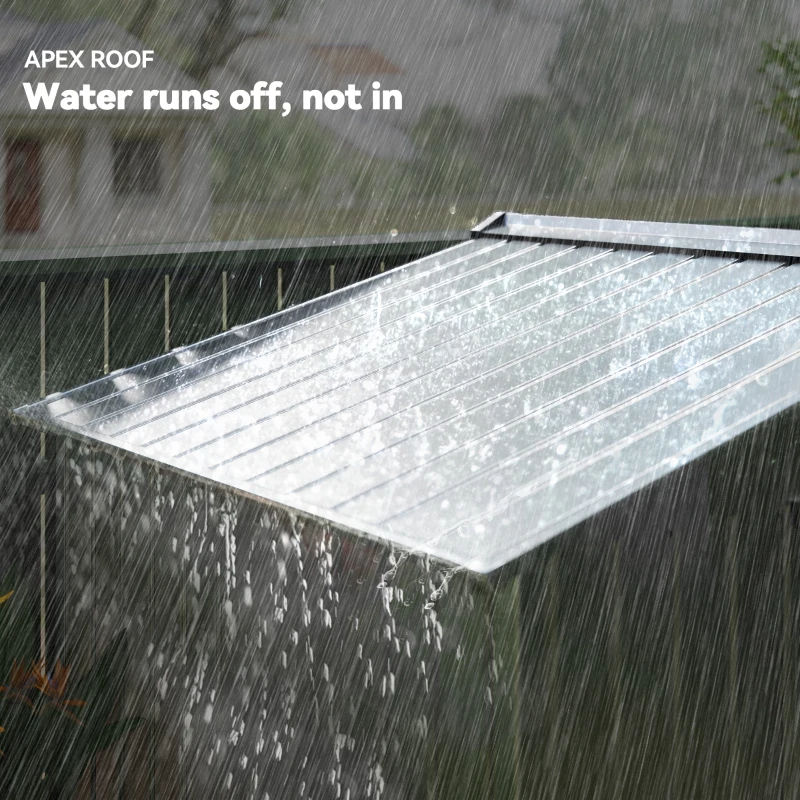 Outsunny 7 x 4ft Lockable Metal Garden Tool Storage Shed Storage - Light Grey