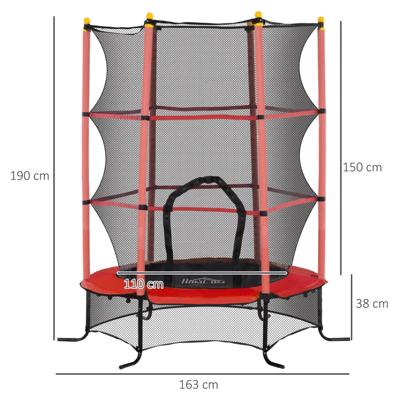 Trampolina dla dzieci Ø163 cm, 3-10 lat, Czerwona