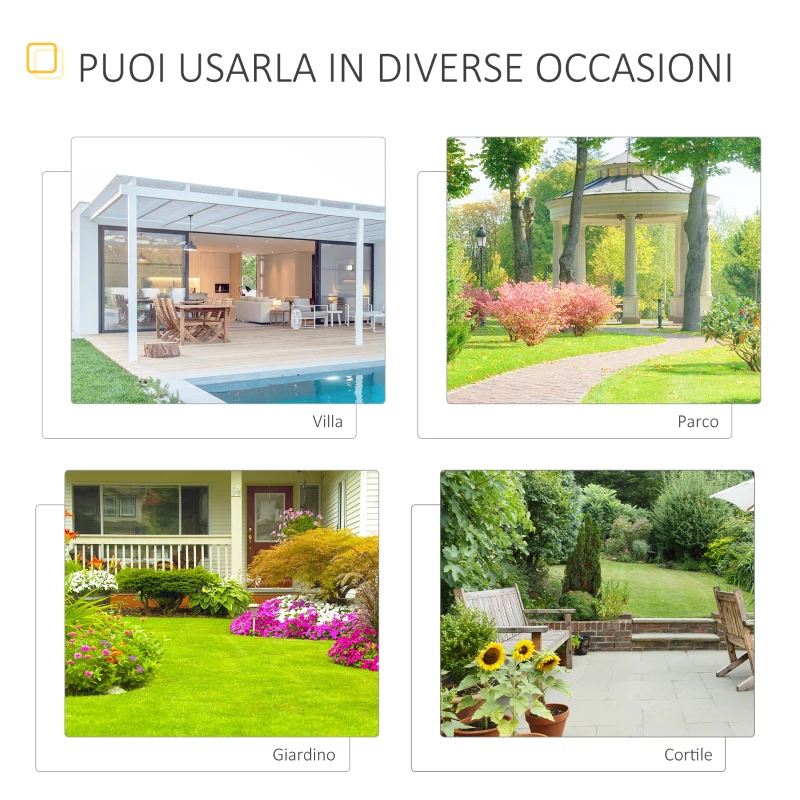 Outsunny Panchina da Giardino Moderna 2 Posti con Tavolino e Foro per Ombrellone Arredamento da Esterno 165x56x85.5cm Nero