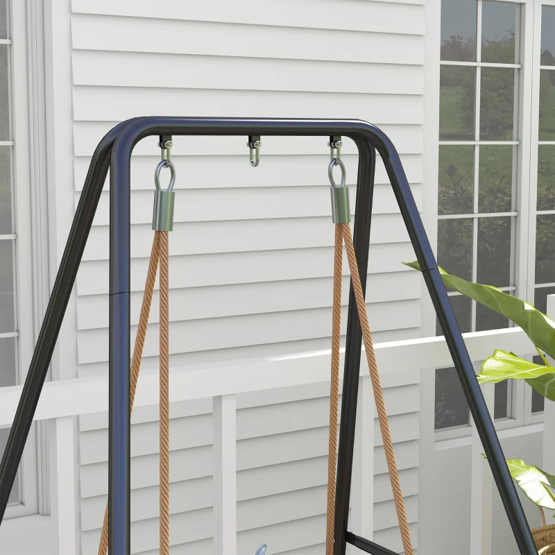 Outsunny Hammock Chair Stand, Hanging Heavy Duty Metal Frame Hammock Stand for Hanging Hammock Air Porch Swing Chair, Egg Chair, Black