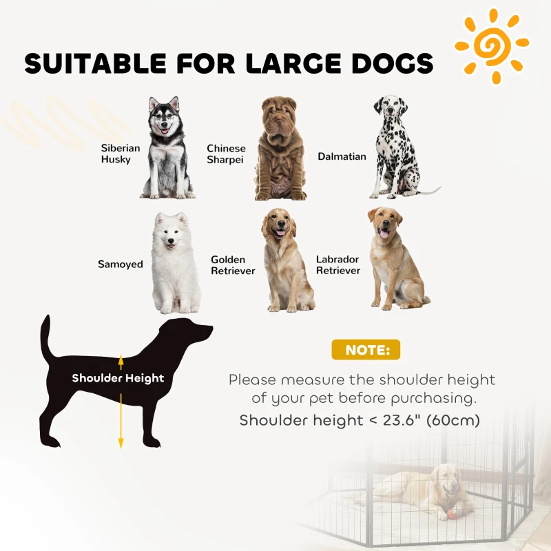 PawHut 2 Piece Dog Pen Expansion Pack for 100cm High Pet Playpen with 3 Stakes, for Small Medium Large Dogs