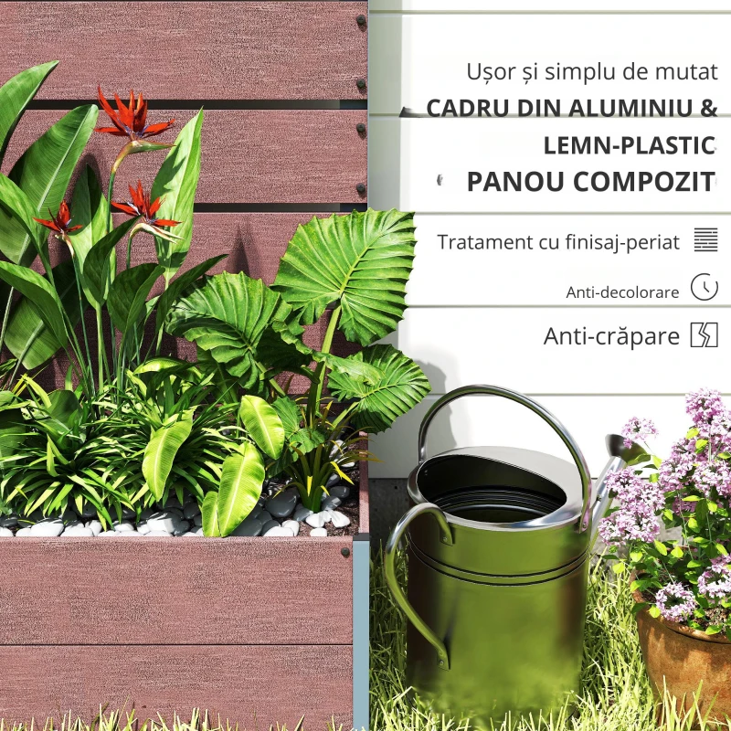 Outsunny Ghiveci de Gradina cu Spalier pentru Plante Caţaratoare, Viţa de Vie, Flori, Pat Independent Ridicat
