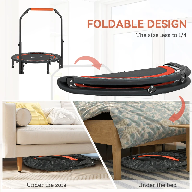 SPORTNOW 102cm Składany Rebounder z Uchwytami do Fitnessu