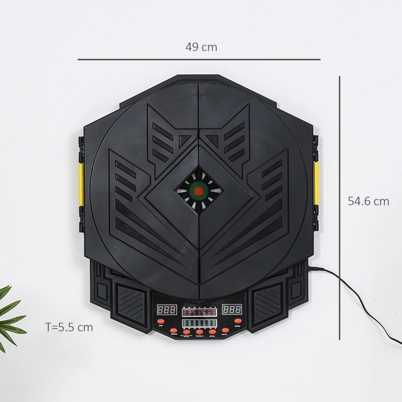HOMCOM Dart Board Set, Electronic Dartboard with LED Digital Score Display, Soft Tip Darts, 27 Games, Speaker Sound