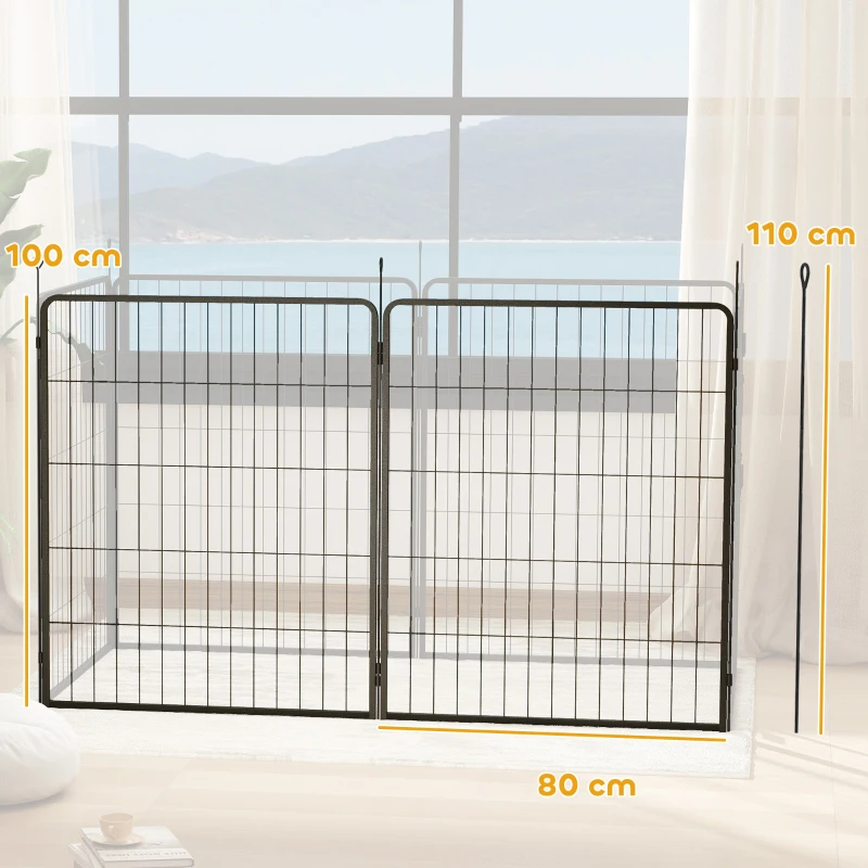 PawHut 2 Piece Dog Pen Expansion Pack for 100cm High Pet Playpen with 3 Stakes, for Small Medium Large Dogs