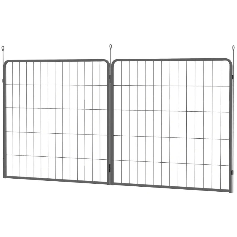 PawHut 2 Piece Dog Pen Expansion Pack for 80cm High Pet Playpen with 3 Stakes, for Small and Medium Dogs