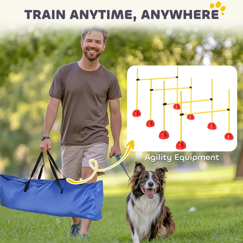 Zestaw Agility dla psów PawHut, 4 elementy, treningowy