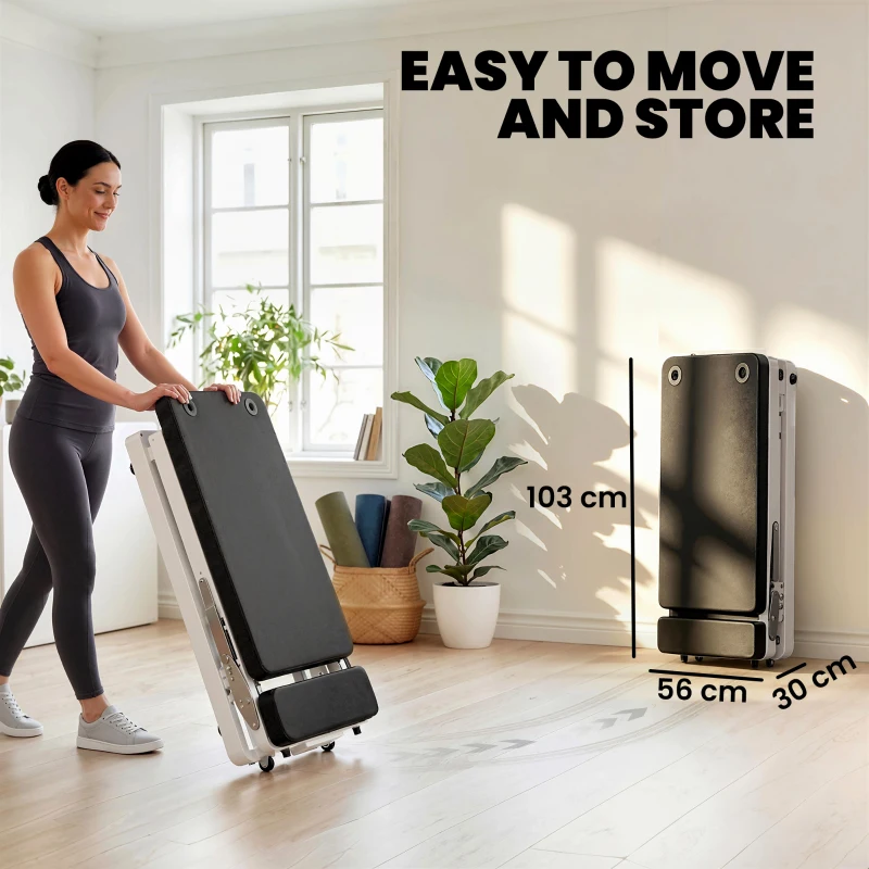 SPORTNOW Reformer Pilates pliabil pentru acasă cu 2 benzi elastice