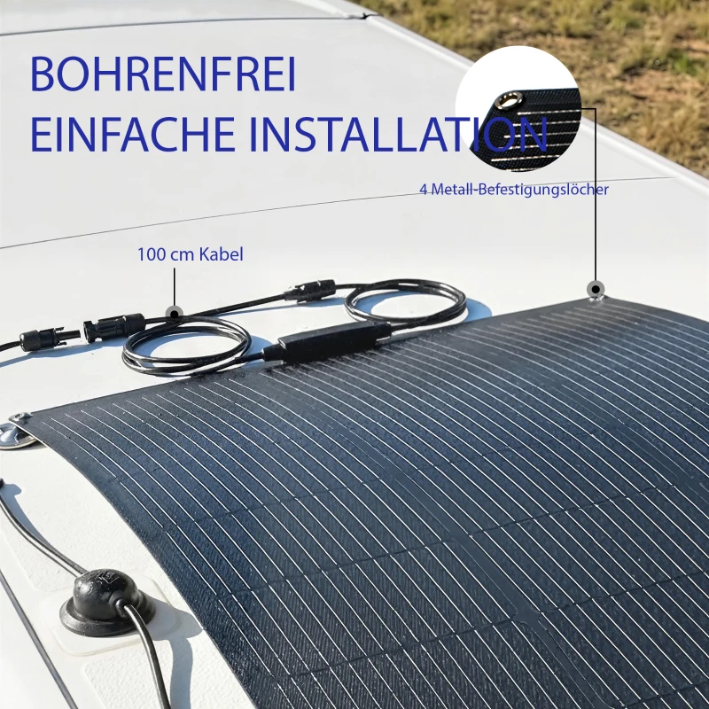 HOMCOM Solarpanel 100W 18V Tragbares Outdoor Solarladegerät mit  2 USB, LCD-Anzeige IP67 Wasserdicht