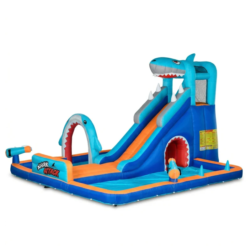 Outsunny Castel Gonflabil Copii 6‑in‑1 – Parc Acvatic cu Tobogan & Piscina